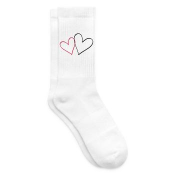 Herzen Herz Geschenkidee Partnerlook - Tennissocken - Weiß - Rechts