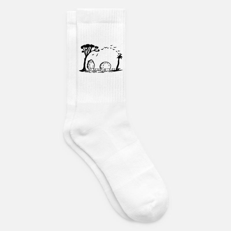 Elefant Dorf Optische Täuschung - Tennissocken - Weiß