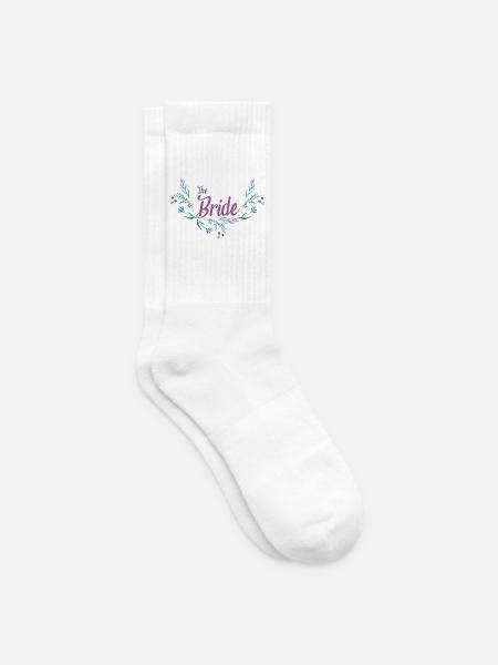 Trauungsdesign mit Blumengirlande für Braut - Tennissocken - Weiß