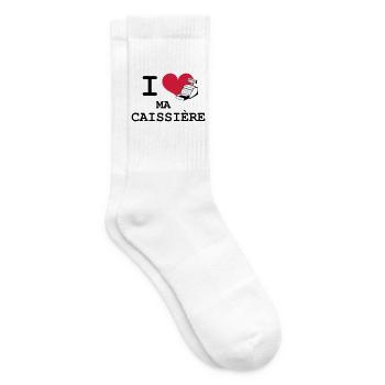 I love ma caissière - Chaussettes de tennis - blanc - Droite