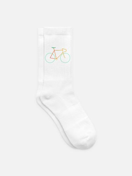 Rennrad bunt - Tennissocken - Weiß