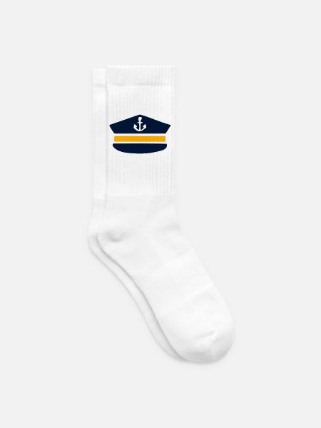 Kapitänsmütze | Motiv-Farben einstellbar - Tennissocken - Weiß