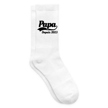 Papa depuis 2023 fête des pères enceinte naissance - Chaussettes de tennis - blanc - Droite