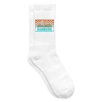 Hamburg Skyline Gradient - Tennis socks - white - Right