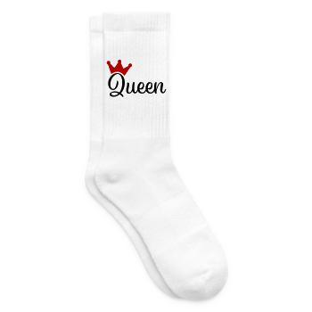 Queen with Crown - Tennis socks - white - Right