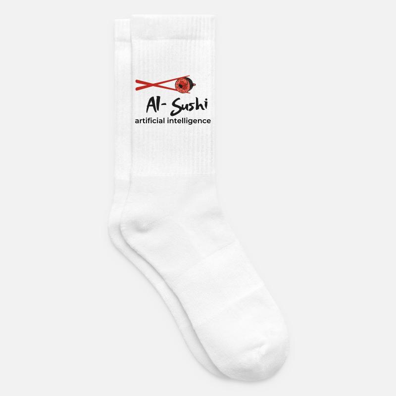 Creative sushi design with a bite - Tennis socks - white