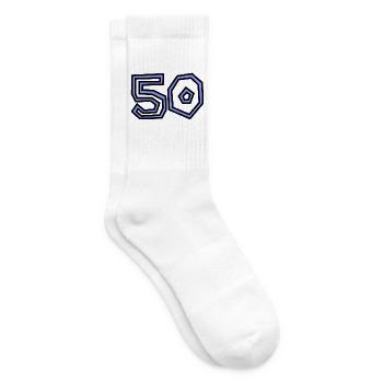 50. 50 ANS. 50e ANNIVERSAIRE. ANNIVERSAIRE 50 ANS. - Chaussettes de tennis - blanc - Droite