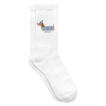 Oh mon chien ! - Rayures bleues - Chaussettes de tennis - blanc - Droite
