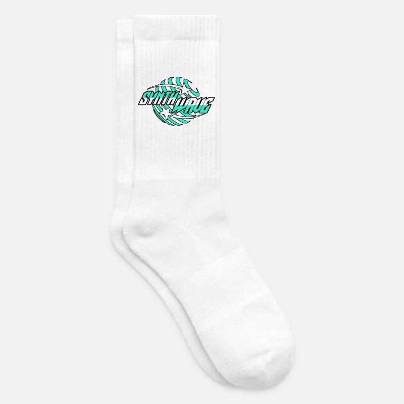 Synth Wave Synthesizer  - Tennissocken - Weiß