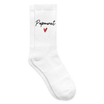 Papa Herz Geschenkidee - Tennissocken - Weiß - Rechts