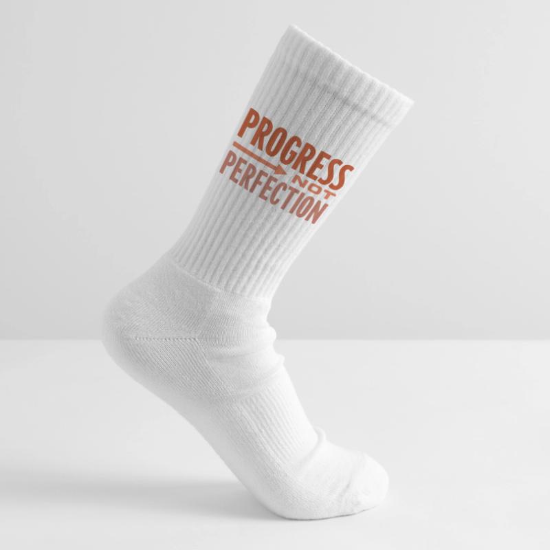 Le progrès, pas la perfection Le progrès compte Chaussettes de tennis
