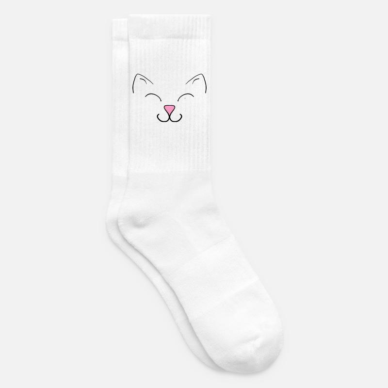 Katze - Tennissocken - Weiß