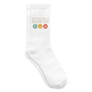 Abenteuer-Icons: Kompass-Stiefelzelt - Tennissocken - Weiß - Rechts