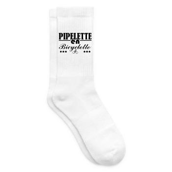 Pipelette auf einem Fahrrad - Tennissocken - Weiß - Rechts