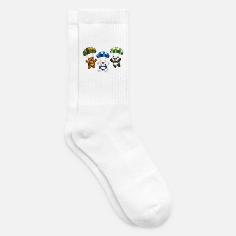 Drei Bären springen mit einem Fallschirm - Tennissocken - Weiß