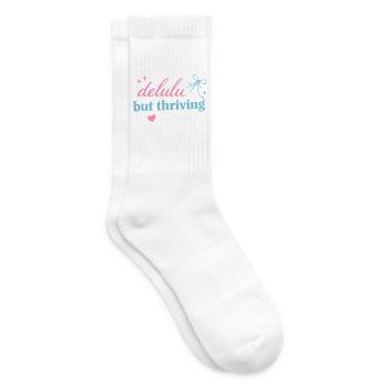 Delhu Thriving Script Logo - Tennis socks - white - Right