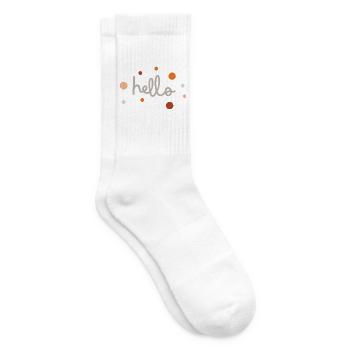 Bonjour mignonne Typographie minimaliste Design esthétique douce - Chaussettes de tennis - blanc - Droite