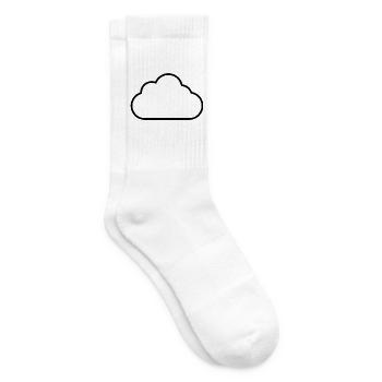 Cloud outline - Tennis socks - white - Right