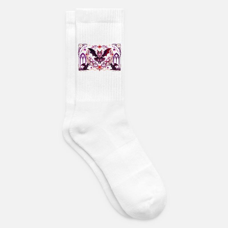 Gotische Vampirkatze Dunkle Fantasy Hexendesign - Tennissocken - Weiß
