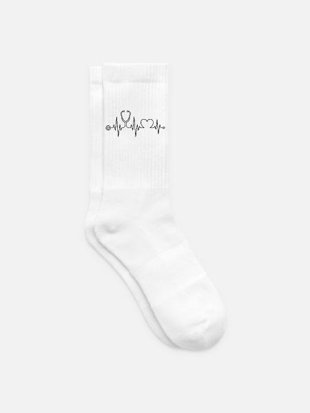 Krankenschwester - Krankenschwester - Herzschlag - Tennissocken - Weiß