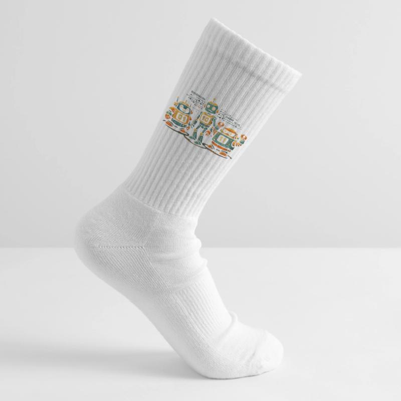 Geek Robots Binary Code Computer Science IT Tennis socks