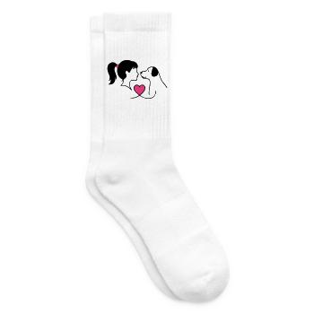 Maman Chien Fille Chien Chère Maîtresse - Chaussettes de tennis - blanc - Droite