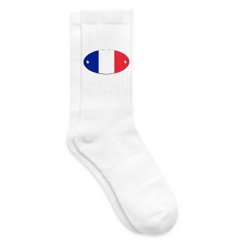 Drapeau ovale : emblème français.  France - Chaussettes de tennis - blanc - Droite