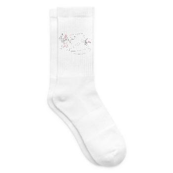 Ki Is Key In Aikido Line Art Woman Aiki Otoshi - Tennis socks - white - Right