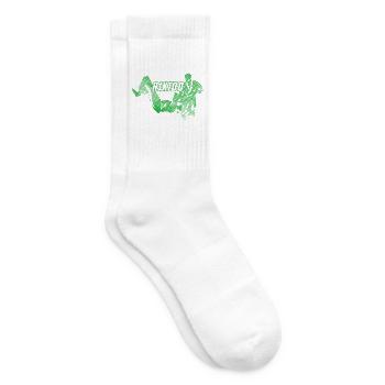 Aikido Nage No Jo Woman Silhouette Green Design - Tennis socks - white - Right