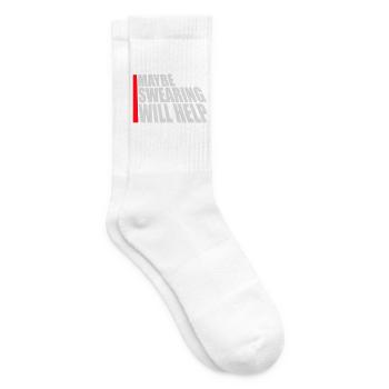Maybe Swearing Will Help Sarkastisch Spruch Grafik - Tennissocken - Weiß - Rechts