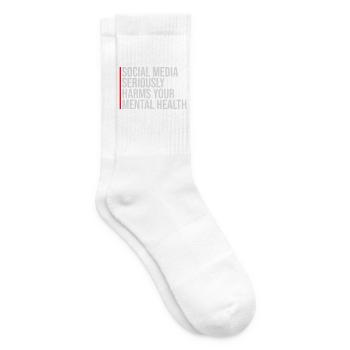 Social Media Seriously Harms Mental Health Spruch - Tennissocken - Weiß - Rechts