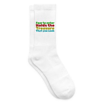 Courage Through Fear: Treasure Quote - Tennis socks - white - Right