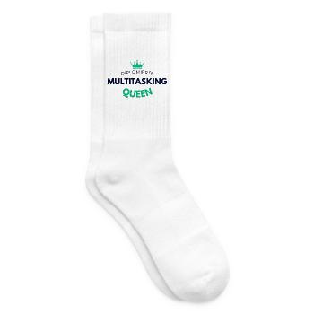 Diplomierte Multitasking Queen Tasse - Tennissocken - Weiß - Rechts