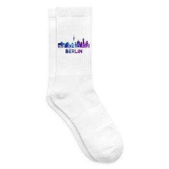 Berliner Skyline Skizze  - Tennissocken - Weiß - Rechts