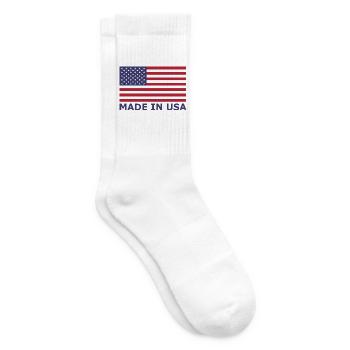 Patriotische Rot-Weiß-Blau-Sterne-und-Streifen-Flagge - Tennissocken - Weiß - Rechts