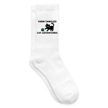 Spielende Katze Wolle Grafik - Tennissocken - Weiß - Rechts