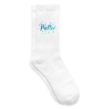Name Matteo – Buntes Aquarell Design mit Punkten - Tennissocken - Weiß - Rechts