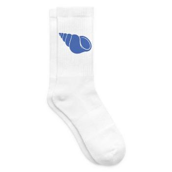 Blauer Meeresspirale Muschel - Tennissocken - Weiß - Rechts