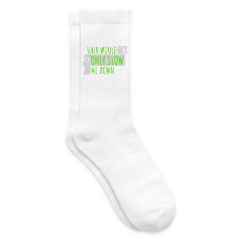 Hair would only slow me down Bald Spruch Logo Text - Tennissocken - Weiß - Rechts