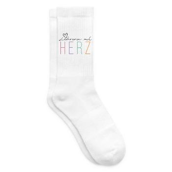 LEHRERIN MIT HERZ - Tennissocken - Weiß - Rechts