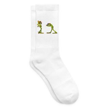 Froschduo Verspielter Charme - Tennissocken - Weiß - Rechts