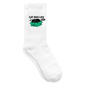 Cat Box Life Katzen Logo - Tennissocken - Weiß - Rechts