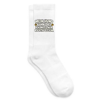 Mein Hund kann das – Ich muss nur richtig lesen - Tennissocken - Weiß - Rechts