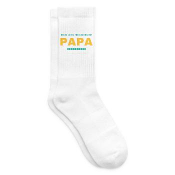 Papa – Neues Level freigeschaltet - Tennissocken - Weiß - Rechts