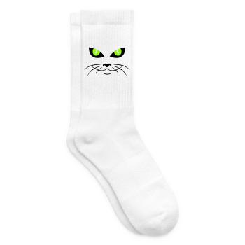 cat face - katzengesicht - Tennis socks - white - Right