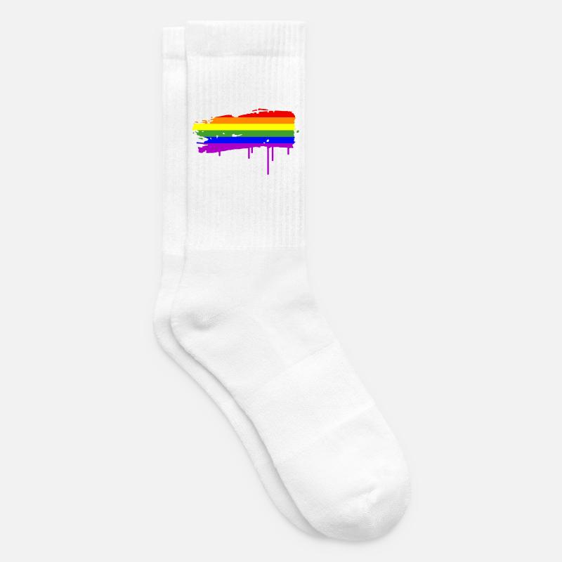 Regenbogenfahne Graffiti - Tennissocken - Weiß