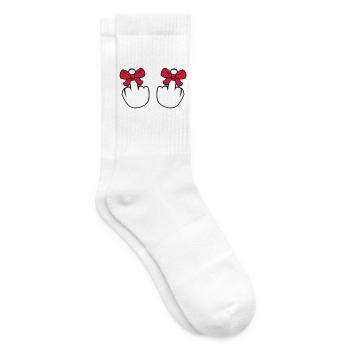 2 haende wichser mittelfinger zeigen beleidigen fi - Tennissocken - Weiß - Rechts