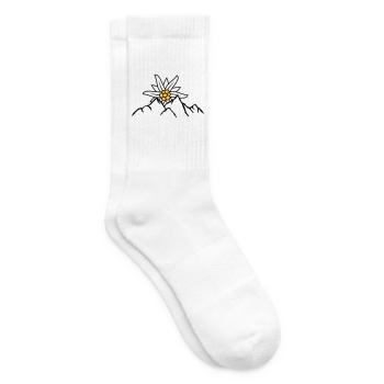 Sonne Bergblume Edelweiss - Tennissocken - Weiß - Rechts
