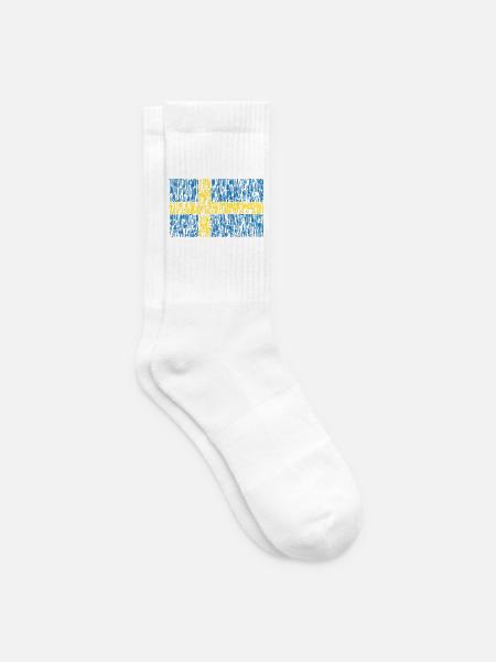 Schweden Flagge - Tennissocken - Weiß