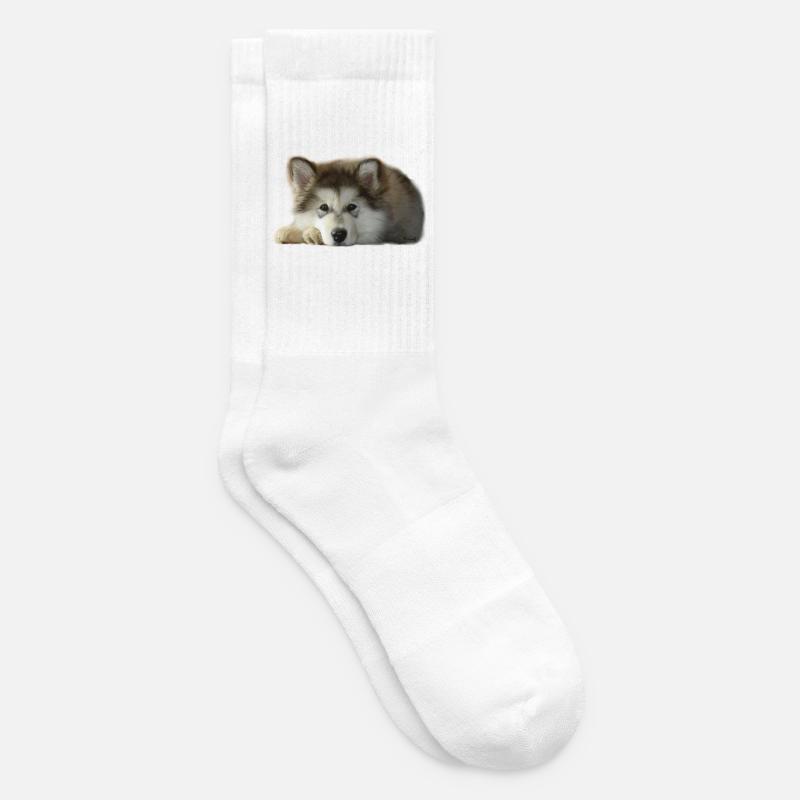 Maia Malamute Puppy - Tennis socks - white
